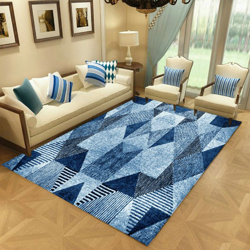 Nordic Living Room Rug Multicolored Geometric Rug for Indoor Synthetic Non-Slip Back Machine Washable Rug | Bowlift