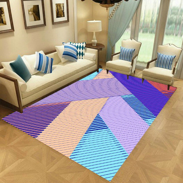 Nordic Living Room Rug Multicolored Geometric Rug for Indoor Synthetic Non-Slip Back Machine Washable Rug | Bowlift