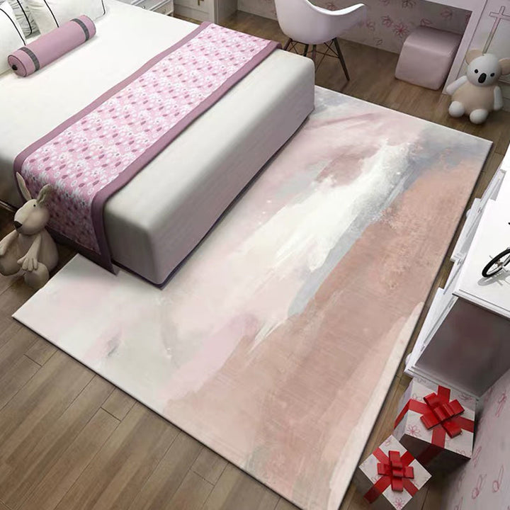 Simple Living Room Mirror Multi-Colored Geometric Print Indoor Rug Synthetic Non-Slip Backing Stain-Resistant Rug | Bowlift