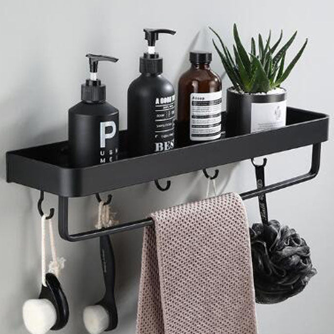 Kellan Wall-mounted Bathroom Shelf Black | Bowlift