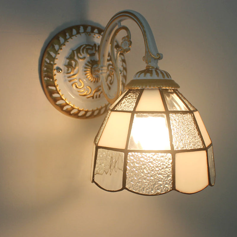 BowLift | 1-Head Shade Wall Lamp Tiffany Style Handmade Glass Wall Lamp for Living Room