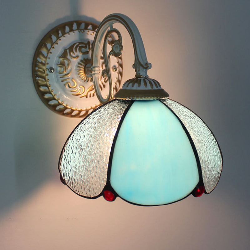 BowLift | 1-Head Shade Wall Lamp Tiffany Style Handmade Glass Wall Lamp for Living Room