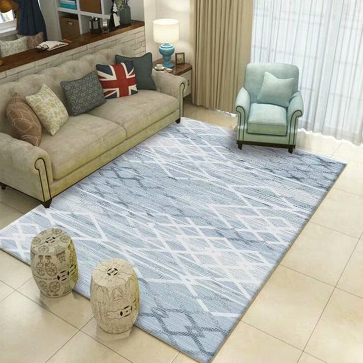 BowLift | Northern European Living Room Rug Multicolored Geometric Print Indoor Carpet Synthetic Non-Slip Backing Pet-Friendly Rug