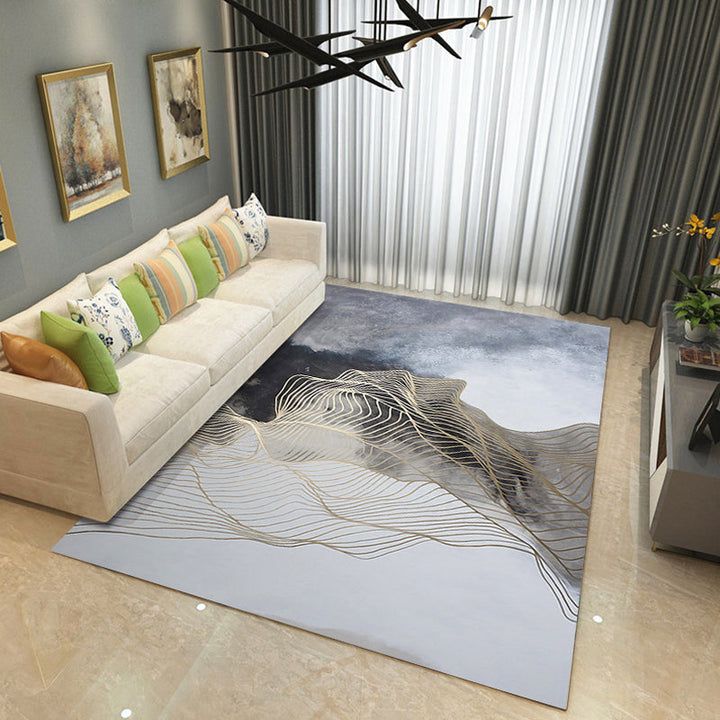 BowLift | Steampunk Living Room Rug Multicolor Abstract Print Indoor Rug Polyester Non-slip Pet-friendly Rug