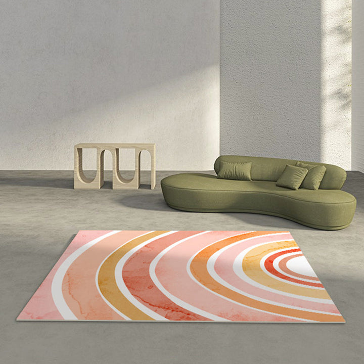 BowLift | Relaxing Color Block Rug Multicolor PVC Indoor Rug Non-Slip Back Stain-Resistant Area Rug for Room