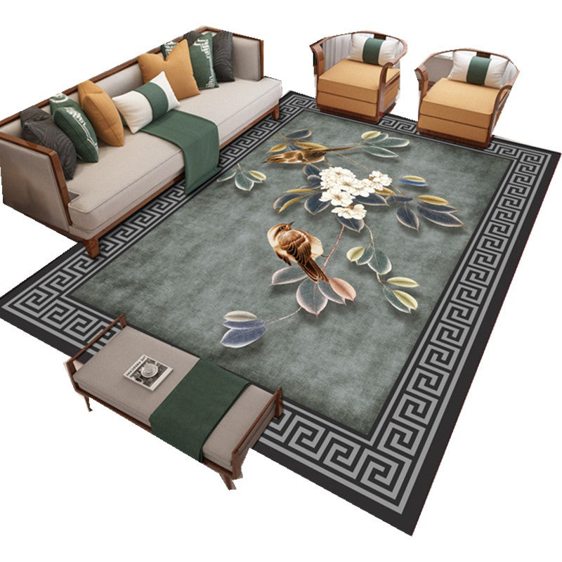 BowLift | Modern Living Room Carpet Multicolor Flower Print Indoor Rug Polypropylene Pet-Friendly Washable Rug