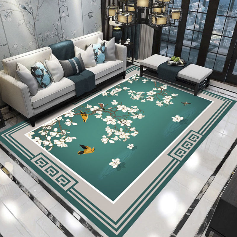 BowLift | Relaxing Living Room Carpet Multicolored Floral Pattern Carpet Synthetic Non-Slip Pet-Friendly Easy-Care Carpet