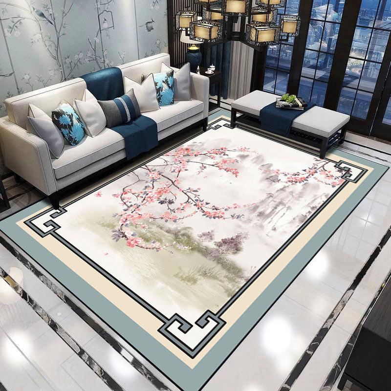 BowLift | Relaxing Living Room Carpet Multicolored Floral Pattern Carpet Synthetic Non-Slip Pet-Friendly Easy-Care Carpet