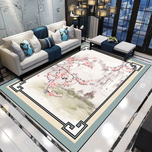 BowLift | Relaxing Living Room Carpet Multicolored Floral Pattern Carpet Synthetic Non-Slip Pet-Friendly Easy-Care Carpet