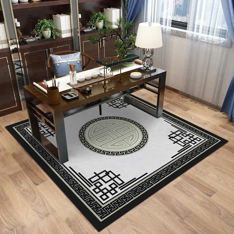 BowLift | Multi-Color Pattern Rug Polypropylene Asia Indoor Rug Non-Slip Back Stain-Resistant Area Rug for Living Room