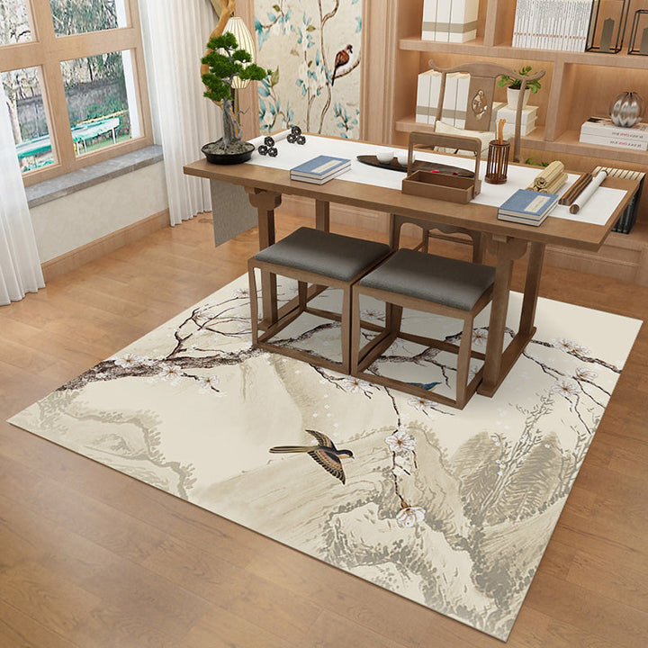 BowLift | Multi-Color Pattern Rug Polypropylene Asia Indoor Rug Non-Slip Back Stain-Resistant Area Rug for Living Room