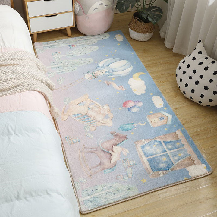 BowLift | Beautiful Bedroom Rug Multicolor Cartoon Pattern Indoor Rug Synthetic Non-Slip Stain-Resistant Rug