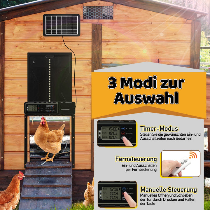 Electric Chicken Coop Door Solar with LED Display and Remote Control | Bowlift