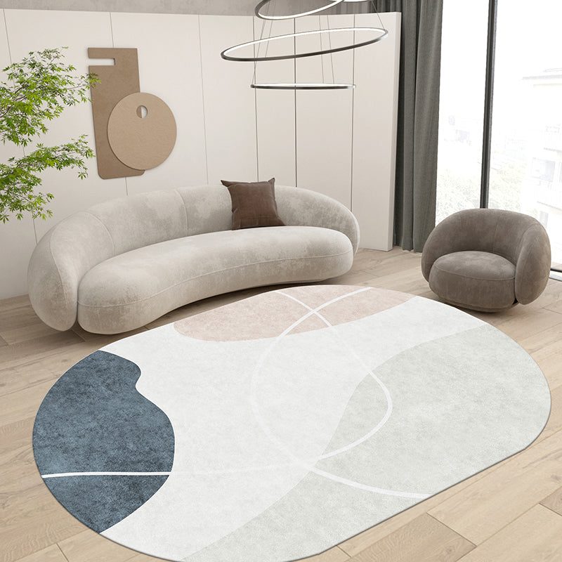 BowLift | Scandinavian Living Room Wallpaper Multicolored Color Block Indoor Carpet Synthetic Non-Slip Back Easy-Care Carpet