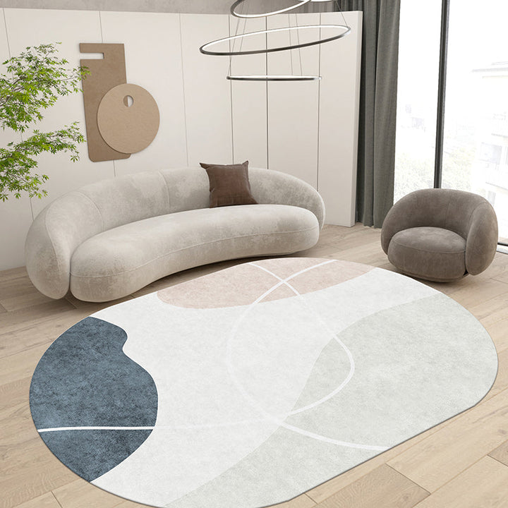 BowLift | Scandinavian Living Room Wallpaper Multicolored Color Block Indoor Carpet Synthetic Non-Slip Back Easy-Care Carpet
