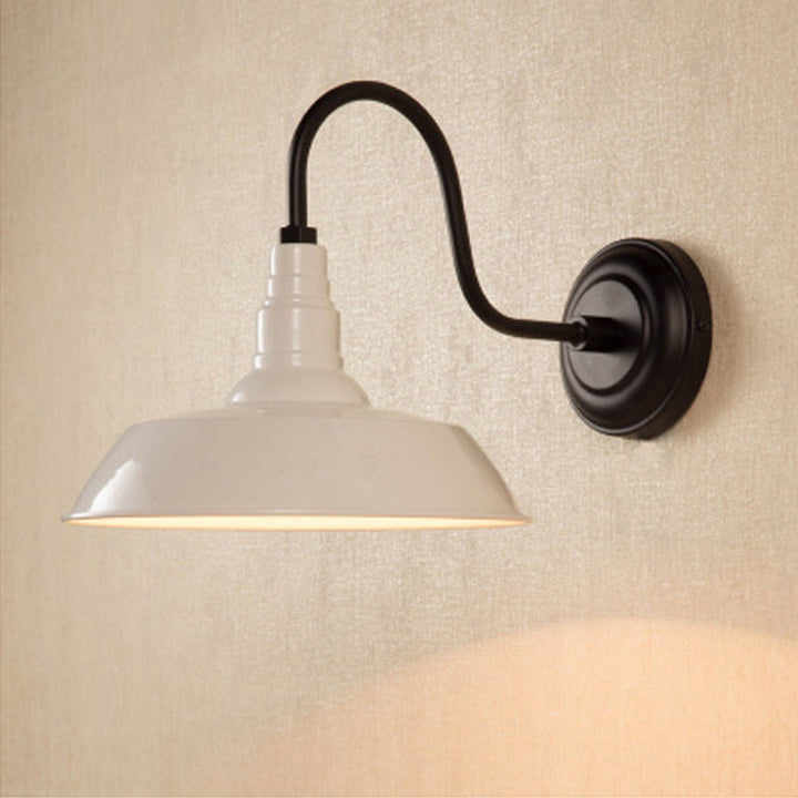 BowLift | Single bulb wall lighting industrial pot lid-shaped iron wall lights