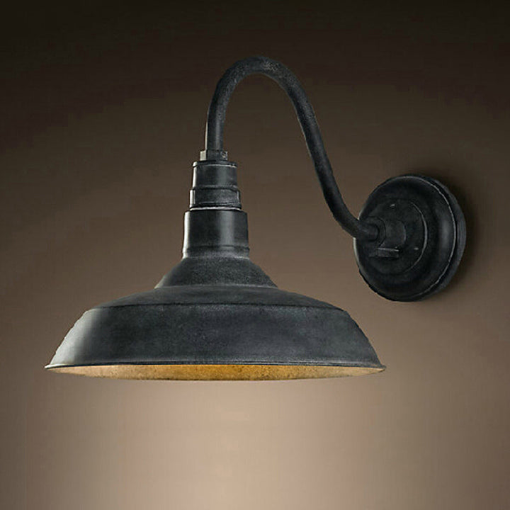 BowLift | Single bulb wall lighting industrial pot lid-shaped iron wall lights
