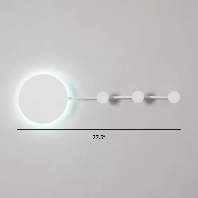 BowLift | 27.5"/39" Width Black/White Round LED Wall Lamp Simplicity LED Acrylic Wall Light in Warm/White Light with Hangers