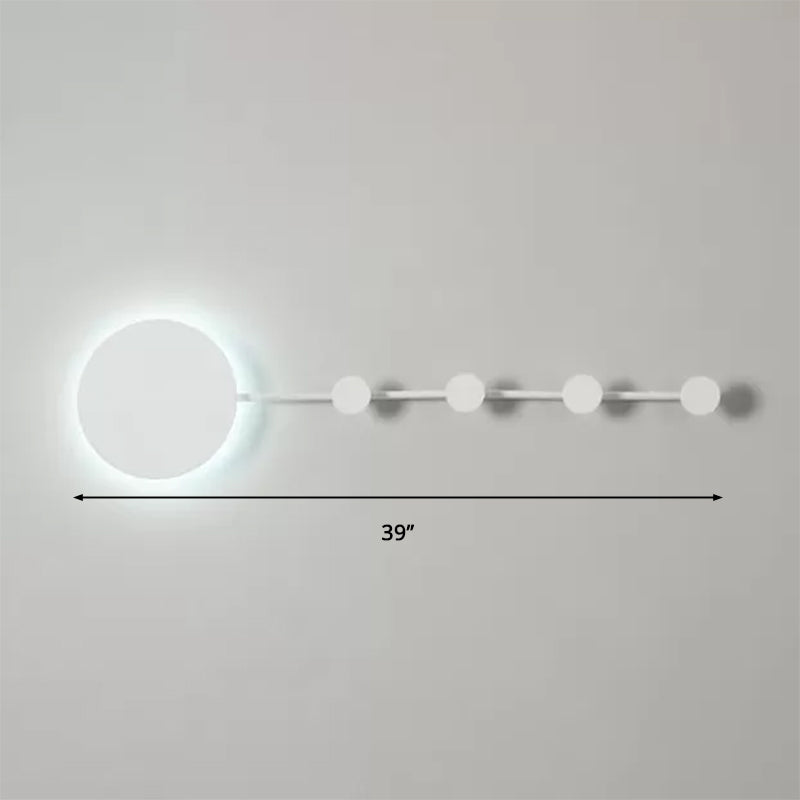 BowLift | 27.5"/39" Width Black/White Round LED Wall Lamp Simplicity LED Acrylic Wall Light in Warm/White Light with Hangers