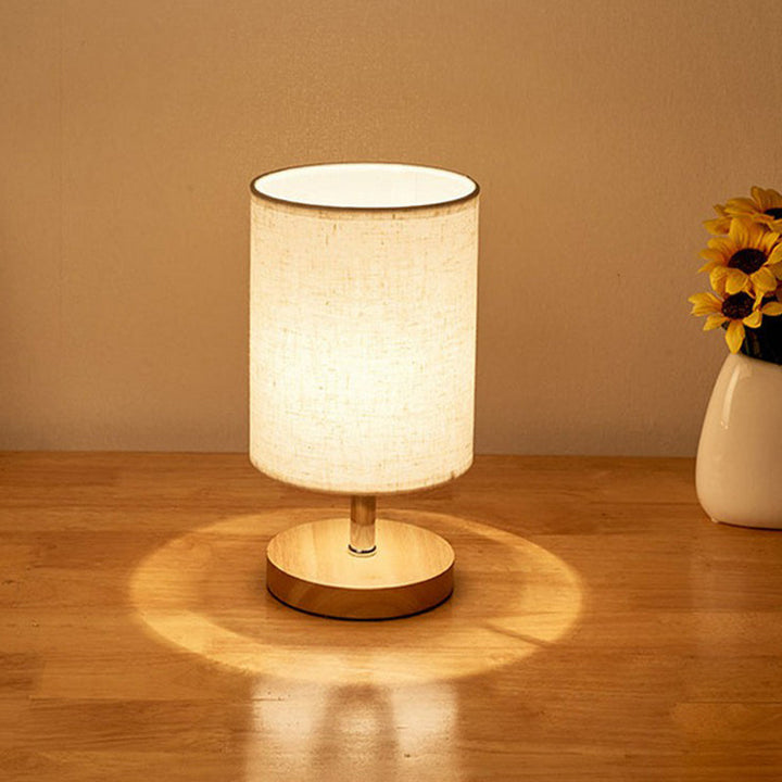 BowLift | LinenWood Minimalist Table Lamp – Natural Wooden Base & Linen Shade for Warm, Modern Lighting