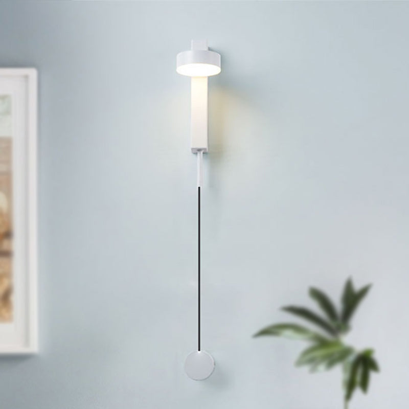 BowLift | Modern simple drum shade wall light metal LED wall light for the bedroom in white/warm light