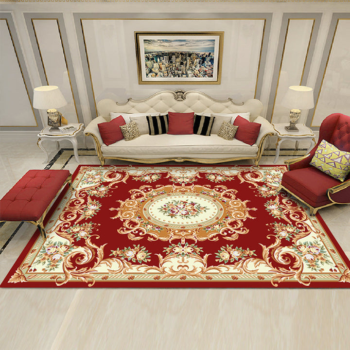 BowLift | Shabby Chic Living Room Rug Multicolor Floral Pattern Indoor Rug Cotton Blend Non-Slip Back Pet-Friendly Area Rug
