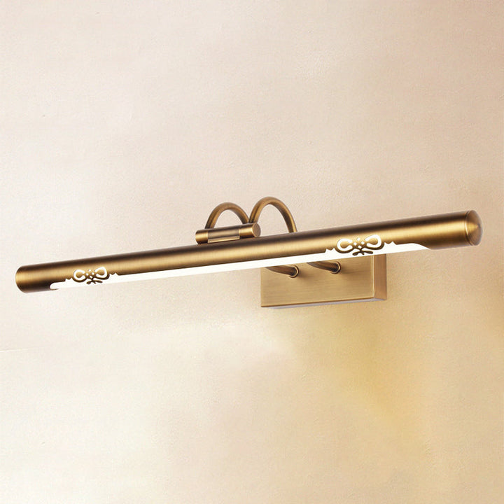 BowLift | Modernism Pipe Vanity Wall Lamp Metal LED Bathroom Wall Light in Bronze Finish, 18"/29.5" W