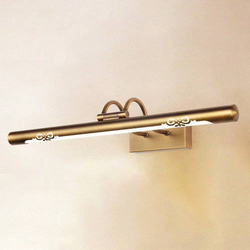 BowLift | Modernism Pipe Vanity Wall Lamp Metal LED Bathroom Wall Light in Bronze Finish, 18