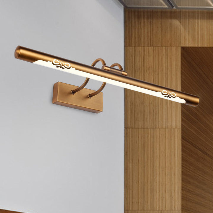 BowLift | Modernism Pipe Vanity Wall Lamp Metal LED Bathroom Wall Light in Bronze Finish, 18"/29.5" W