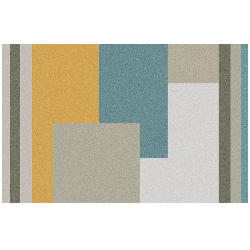 Modern geometric printed rug multicolored polyester rug non-slip machine washable rug for the bedroom | Bowlift