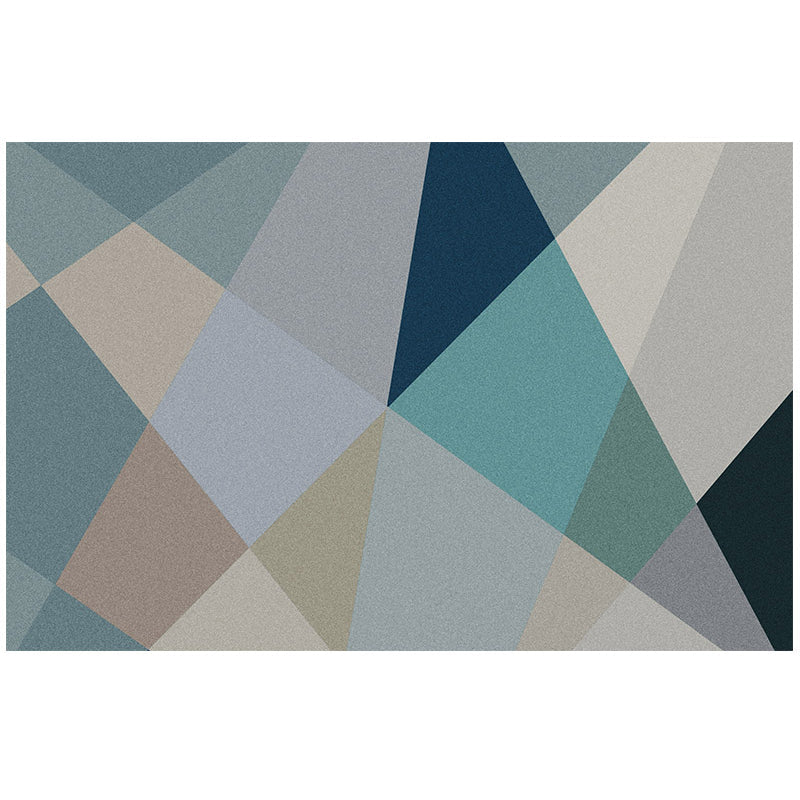 Modern geometric printed rug multicolored polyester rug non-slip machine washable rug for the bedroom | Bowlift