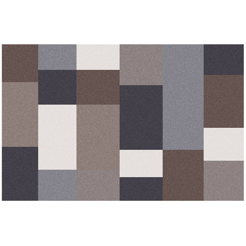 Modern geometric printed rug multicolored polyester rug non-slip machine washable rug for the bedroom | Bowlift