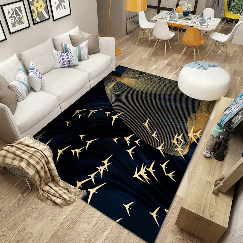 BowLift | Simplicity Abstract Printed Rug Multicolor Polyester Area Rug Non-slip Back Pet-friendly Indoor Rug for the Living Room