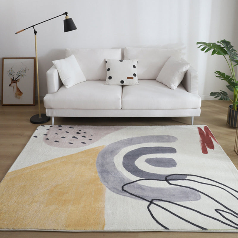 BowLift | Multicolored Living Room Rug Western Hand-Printed Area Rug Synthetic Non-Slip Carpet Pet-Friendly for Indoor Rugs