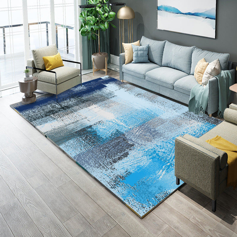 BowLift | Industrial Living Room Rug Multicolor Abstract Printed Indoor Rug Synthetic Non-Slip Backing Easy Care Area Rug