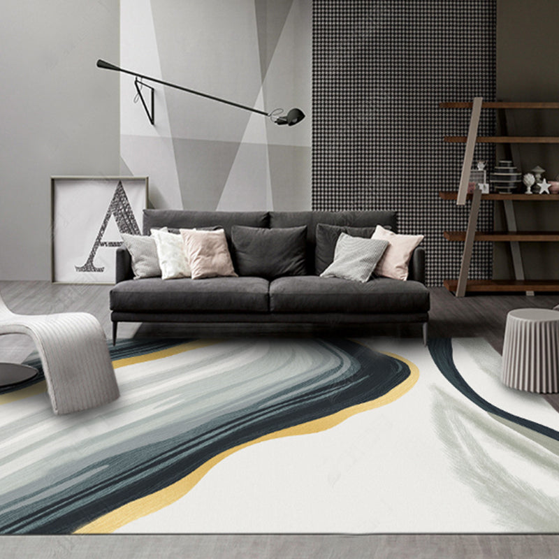 BowLift | New Geometric Printed Carpet Multicolored Synthetic Area Rug Non-Slip Back Stain-Resistant Indoor Rug for Living Room