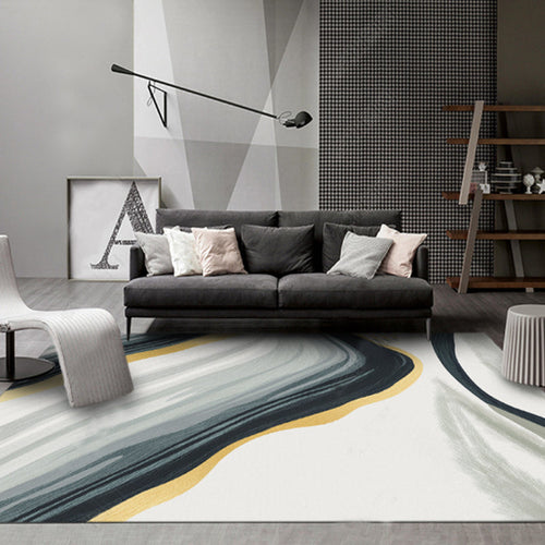 BowLift | New Geometric Printed Carpet Multicolored Synthetic Area Rug Non-Slip Back Stain-Resistant Indoor Rug for Living Room