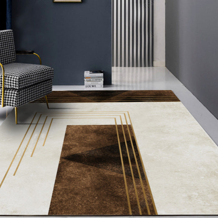 BowLift | New Geometric Printed Carpet Multicolored Synthetic Area Rug Non-Slip Back Stain-Resistant Indoor Rug for Living Room