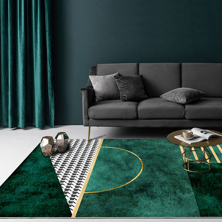 BowLift | New Geometrically Printed Carpet Multicolored Polypropylene Area Rug With Non-Slip Backing Pet-Friendly Rug For Living Room