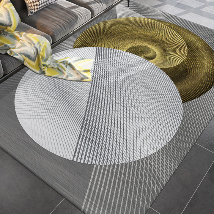 BowLift | Simple rug for the living room multicolored geometric printed rug cotton blend non-slip backing easy care rug