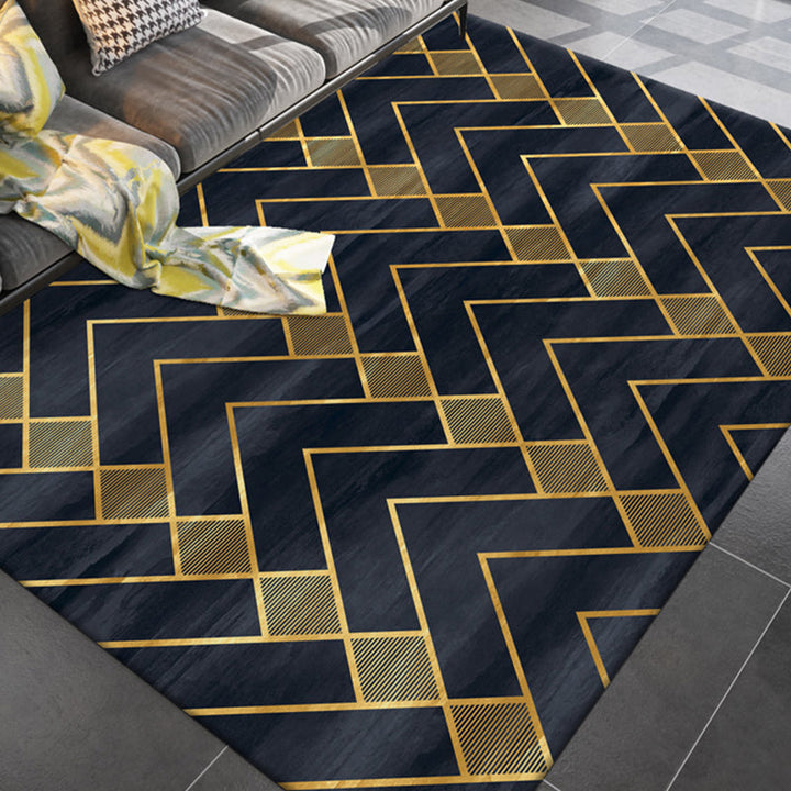 BowLift | Simple rug for the living room multicolored geometric printed rug cotton blend non-slip backing easy care rug