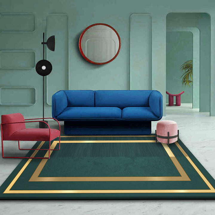 BowLift | Multicolor Geometric Printed Rug Cotton Blend New Area Rug Non-Slip Backing Pet-Friendly Indoor Rug for the Living Room