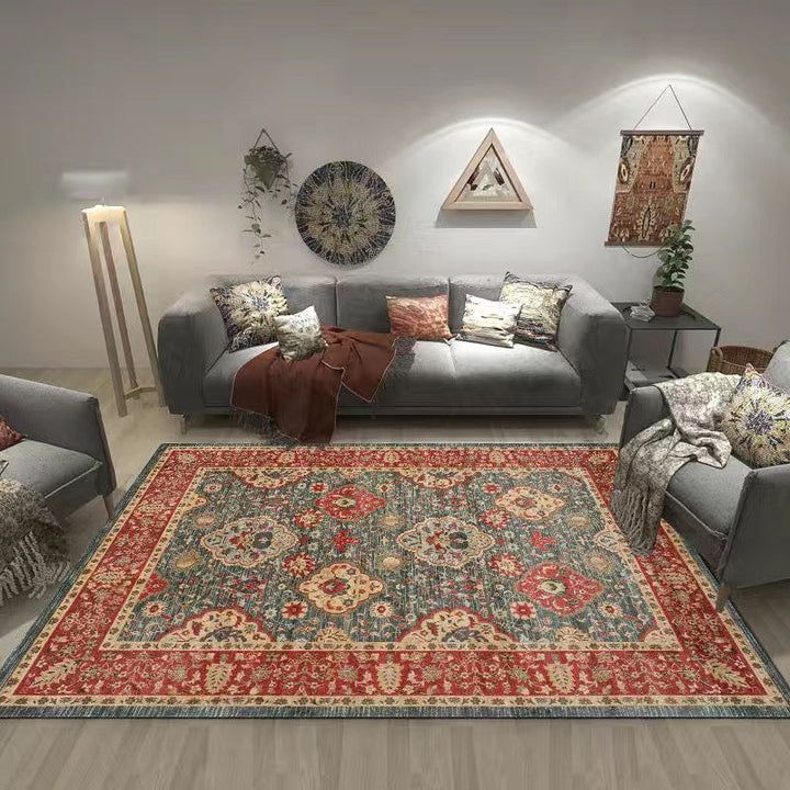 BowLift | Multi Color Living Room Rug Persian Geometric Printed Indoor Rug Cotton Blend Non-Slip Easy Maintenance Area Rug