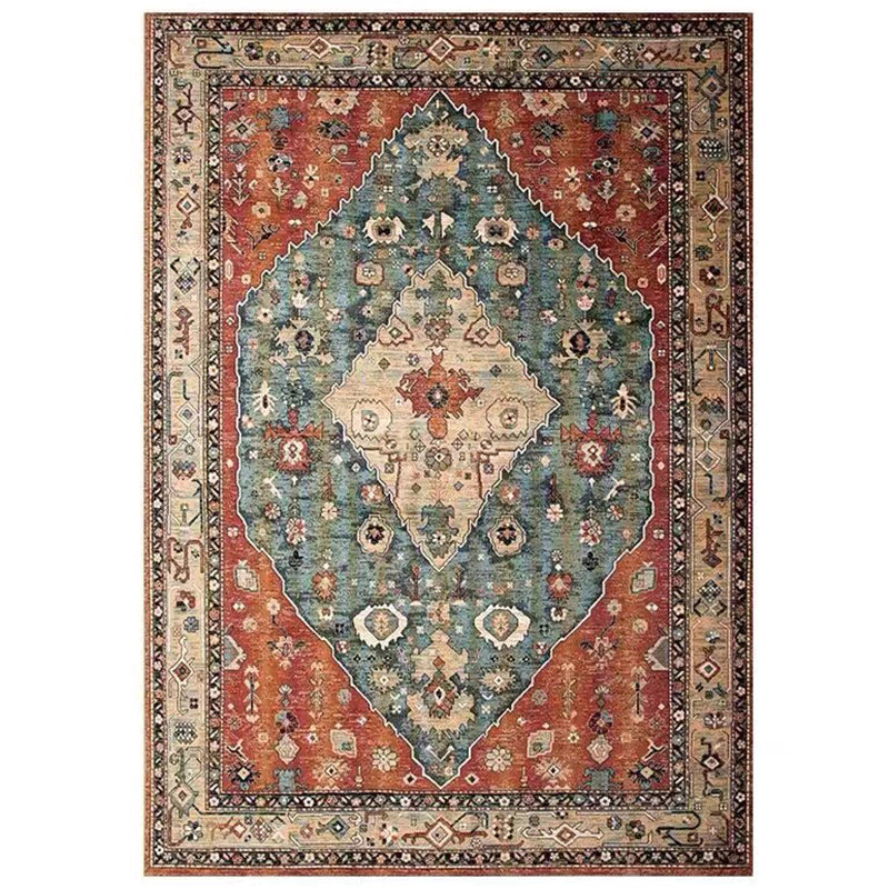 BowLift | Multi Color Living Room Rug Persian Geometric Printed Indoor Rug Cotton Blend Non-Slip Easy Maintenance Area Rug