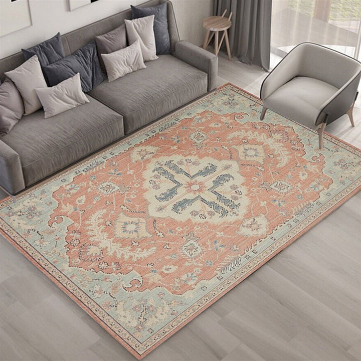 BowLift | Multi Color Living Room Rug Persian Geometric Printed Indoor Rug Cotton Blend Non-Slip Easy Maintenance Area Rug