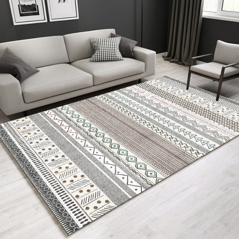 BowLift | Southwestern geometric printed carpet Multicolor cotton blend area runner non-slip easy-care indoor rug for living room
