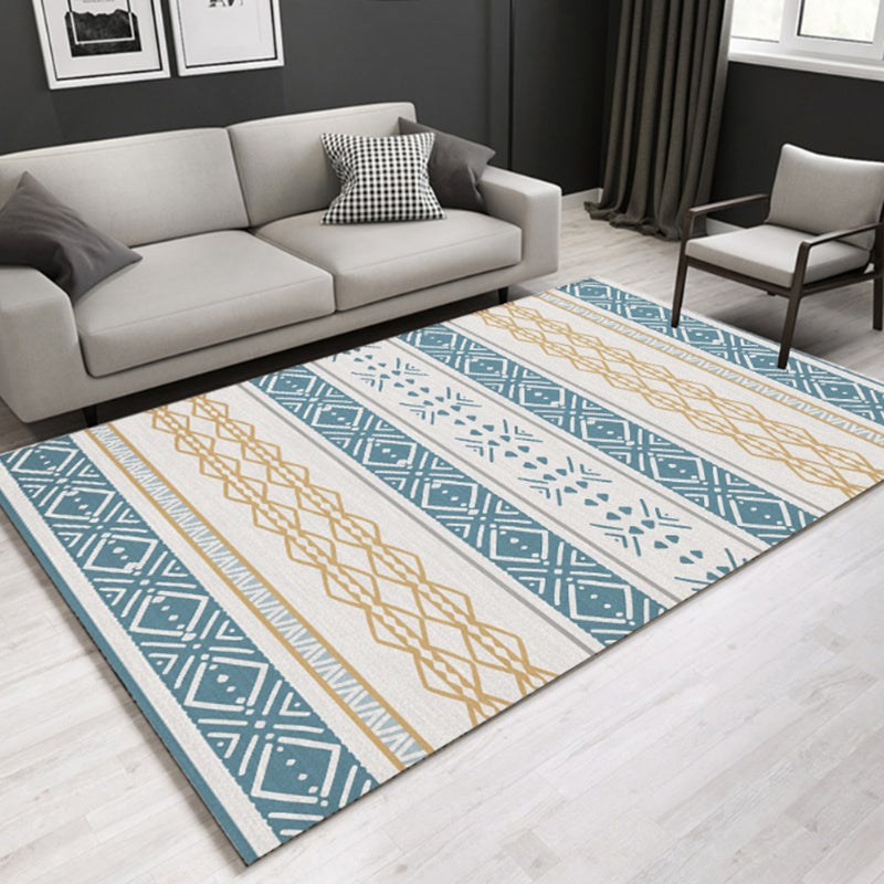 BowLift | Southwestern geometric printed carpet Multicolor cotton blend area runner non-slip easy-care indoor rug for living room