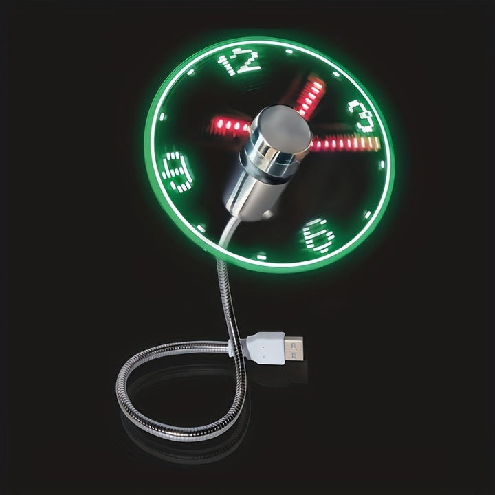 USB Desk Fan with LED Clock Display | Bowlift