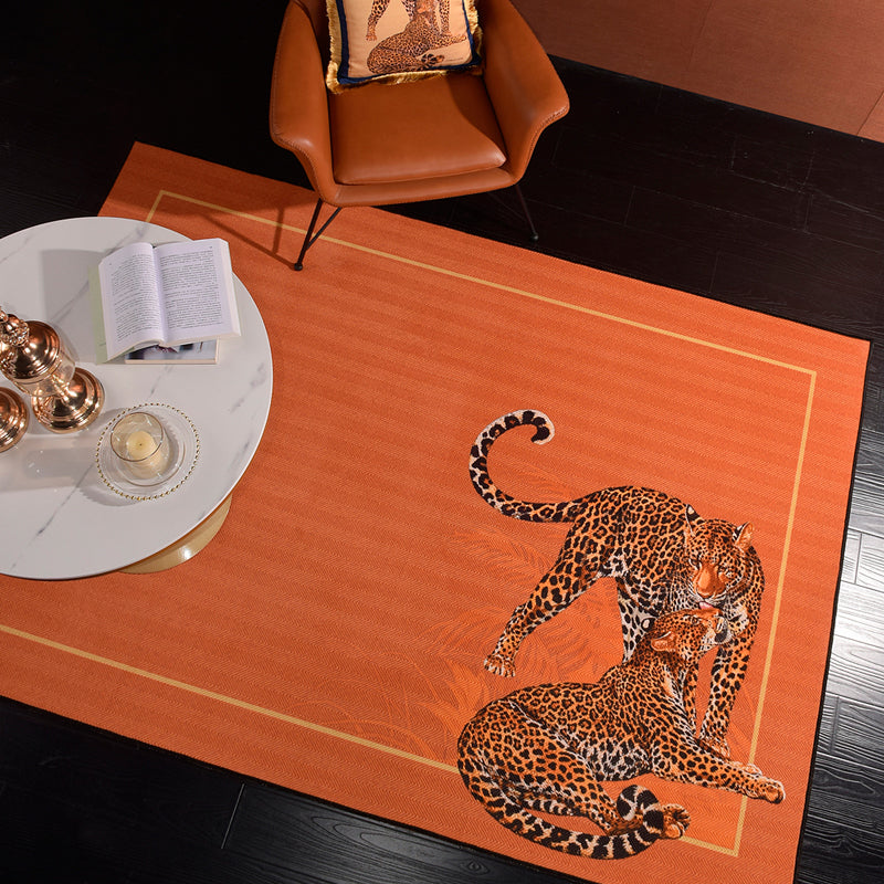 BowLift | Glam Decorative Rug Multicolored Animal Print Indoor Rug Polypropylene Non-slip Back Stain-resistant Rug