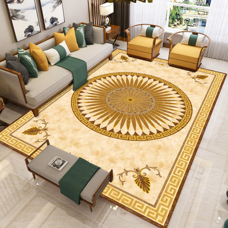 BowLift | Trendy Living Room Rug Colorful Flower Printed Area Rug Synthetic Non-Slip Back Stain Resistant Indoor Rug